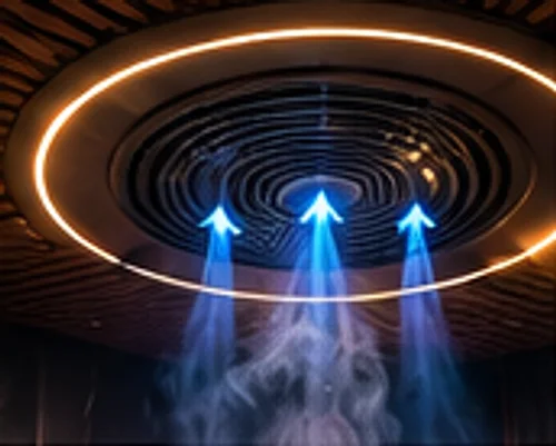 Ceiling extraction ring drawing smoke upward